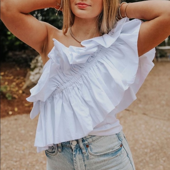 Zara Poplin Top with Ruffles - Picture 3 of 16